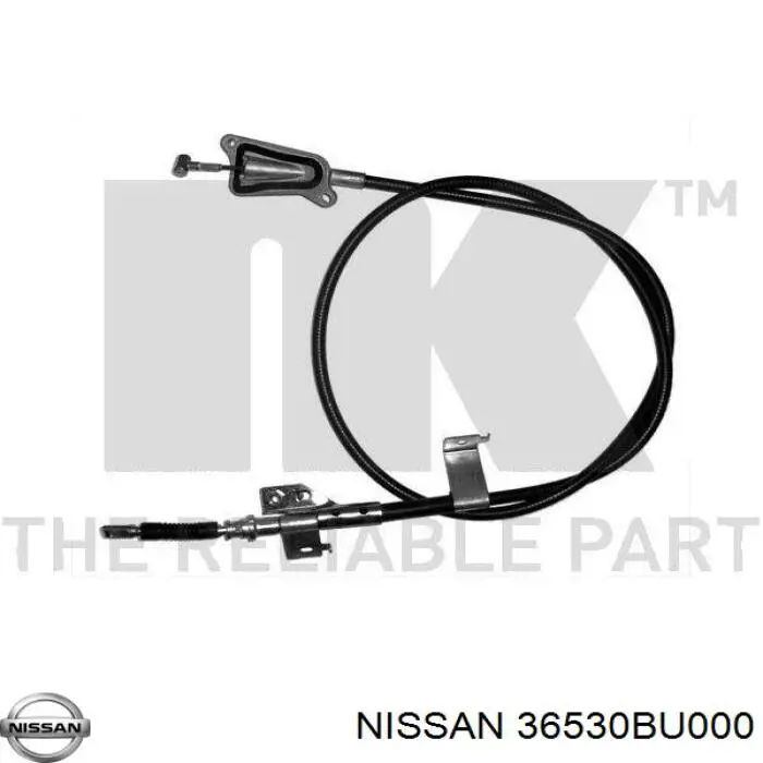 36530BU000 Nissan/Infiniti Трос ручного тормоза задний, правый