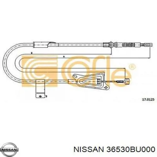 Купить 36530BU000 Nissan/Infiniti Задний правый трос ручника