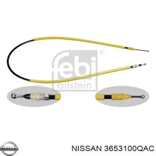 Трос ручника 3653100QAC Nissan/Infiniti