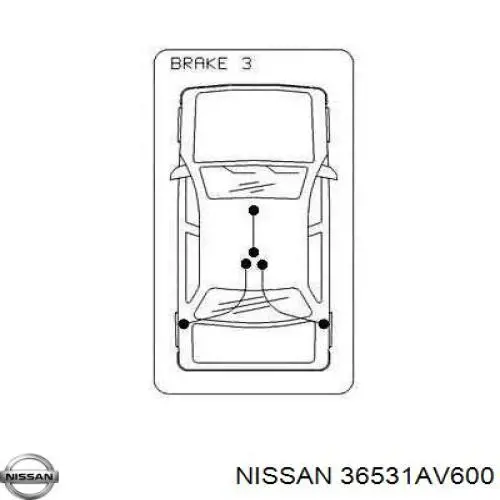 Трос ручника 36531AV600 Nissan