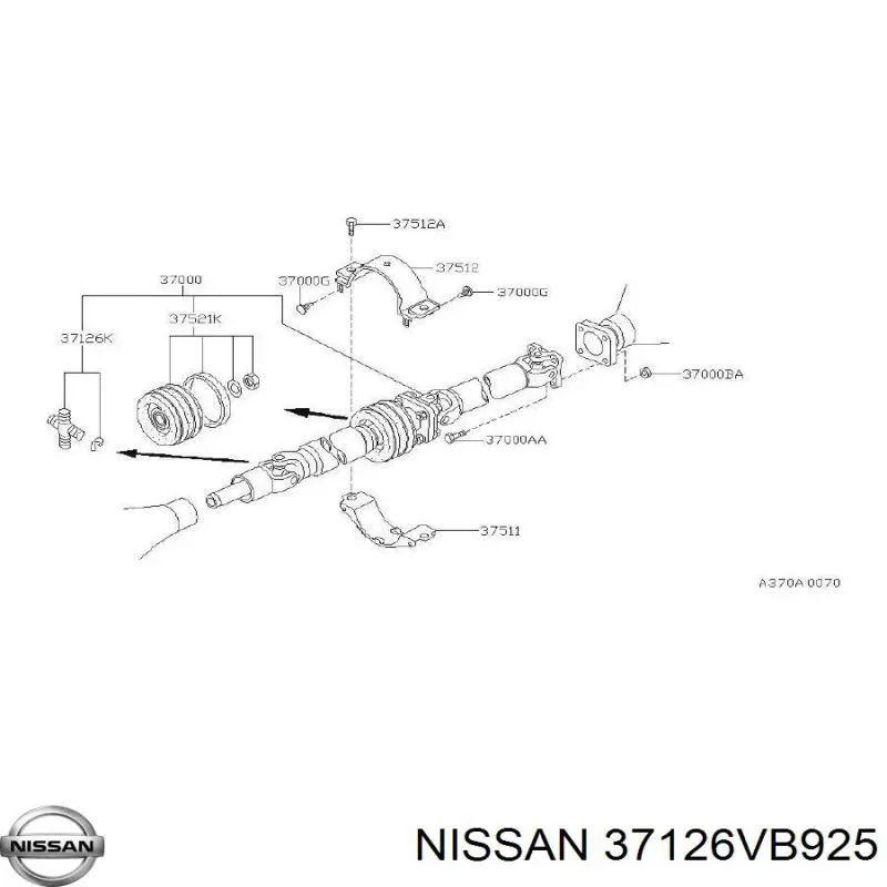 Крестовина карданного вала заднего 37126VB925 Nissan