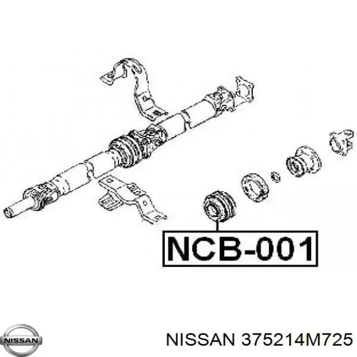 Подвесной подшипник карданного вала 375214M725 Nissan