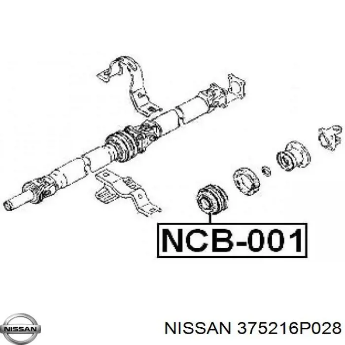 Подвесной подшипник карданного вала 375216P028 Nissan