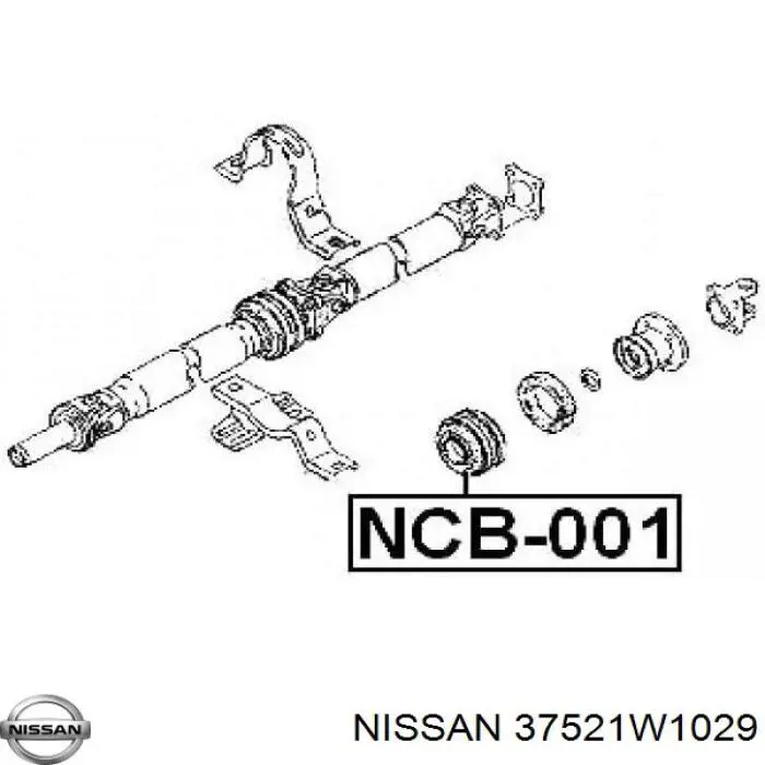 Подвесной подшипник карданного вала 37521W1029 Nissan