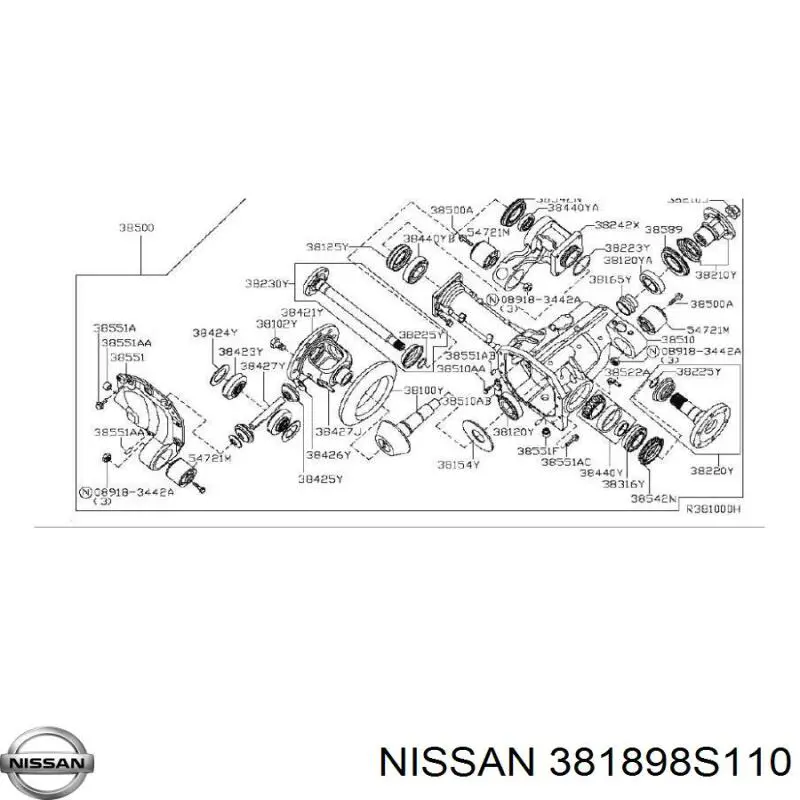 Сальник хвостовика редуктора переднего моста Nissan/Infiniti 381898S110 цена, от 19.93 USD