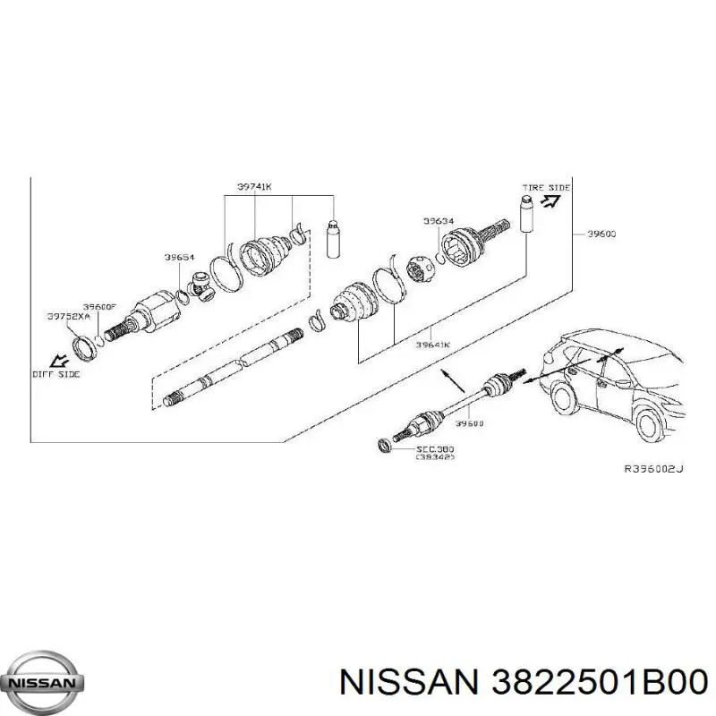  3822501B00 Nissan