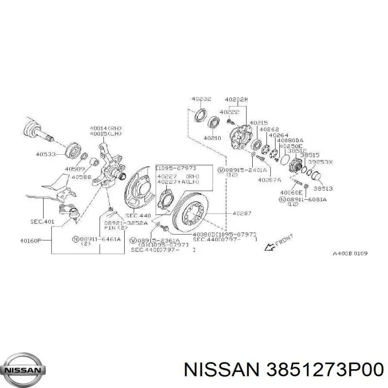 Купить 3851273P00 Nissan/Infiniti Фланец передней ступицы