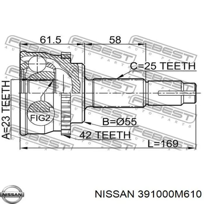 Купить 391000M610 Nissan/Infiniti Вал приводной правый