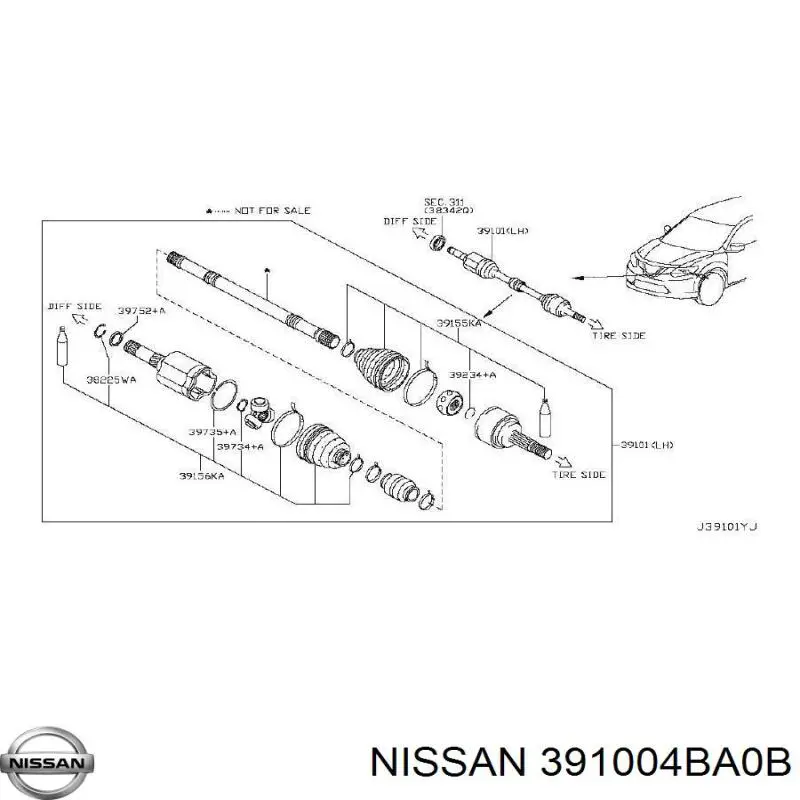  391004BA0B Nissan