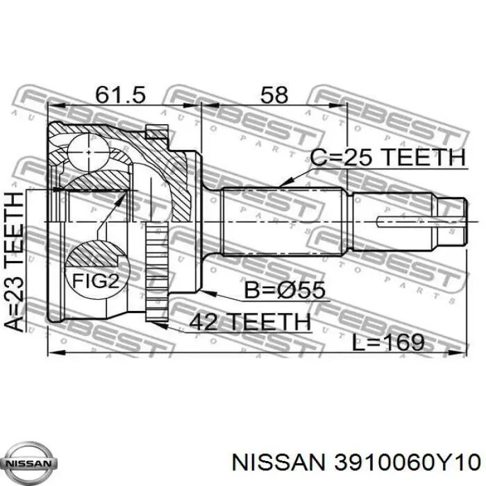 Купить 3910060Y10 Nissan/Infiniti Внешняя граната