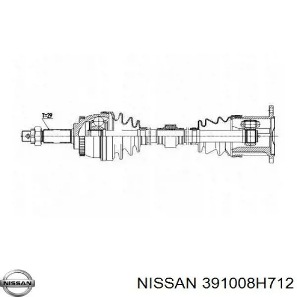 Правая полуось 391008H712 Nissan/Infiniti