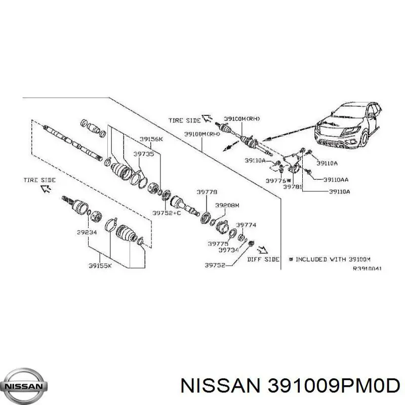  391009PM0D Nissan