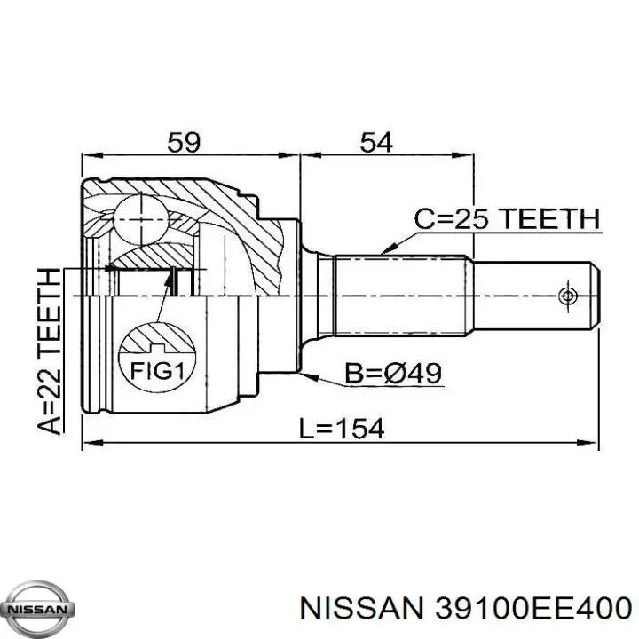  Полуось (привод) передняя правая Nissan Tiida 