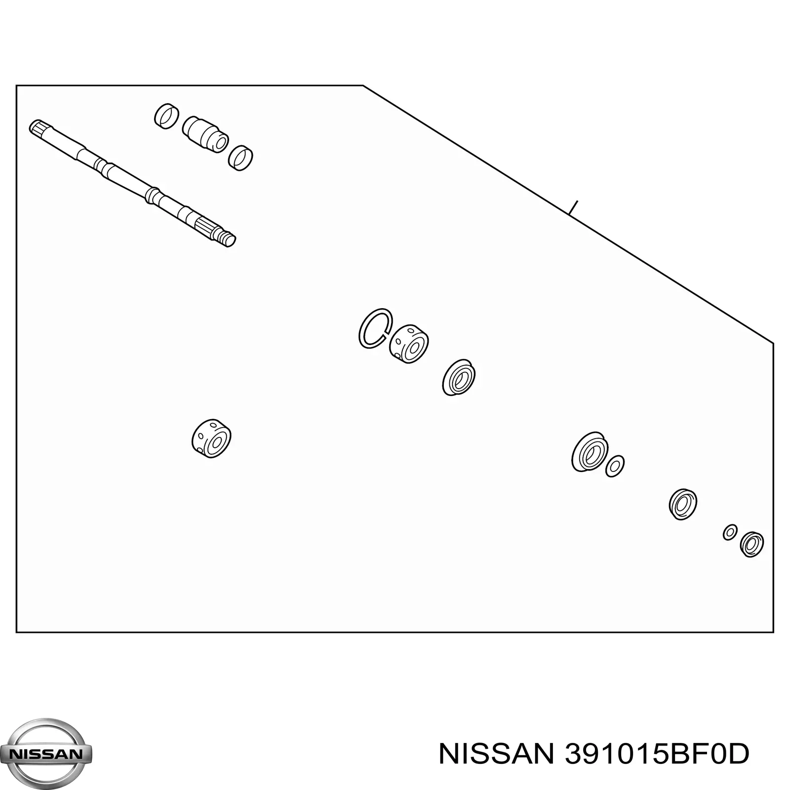 391015BF0D Nissan semieixo (acionador dianteiro esquerdo)