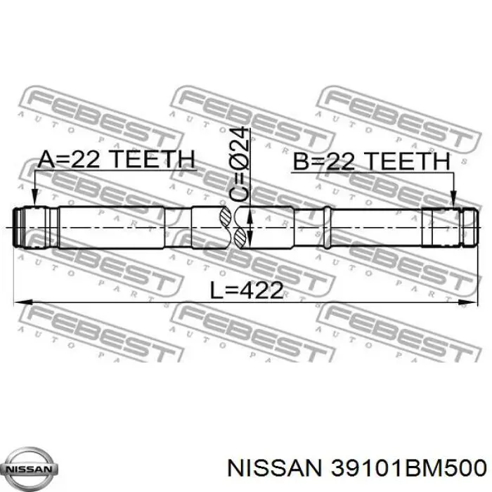 Привод передний левый Nissan/Infiniti 39101BM500 цена, от 25.34 USD