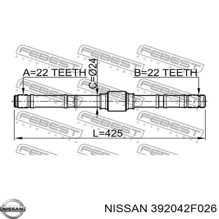 ШРУС внутренний передний Nissan 392042F026