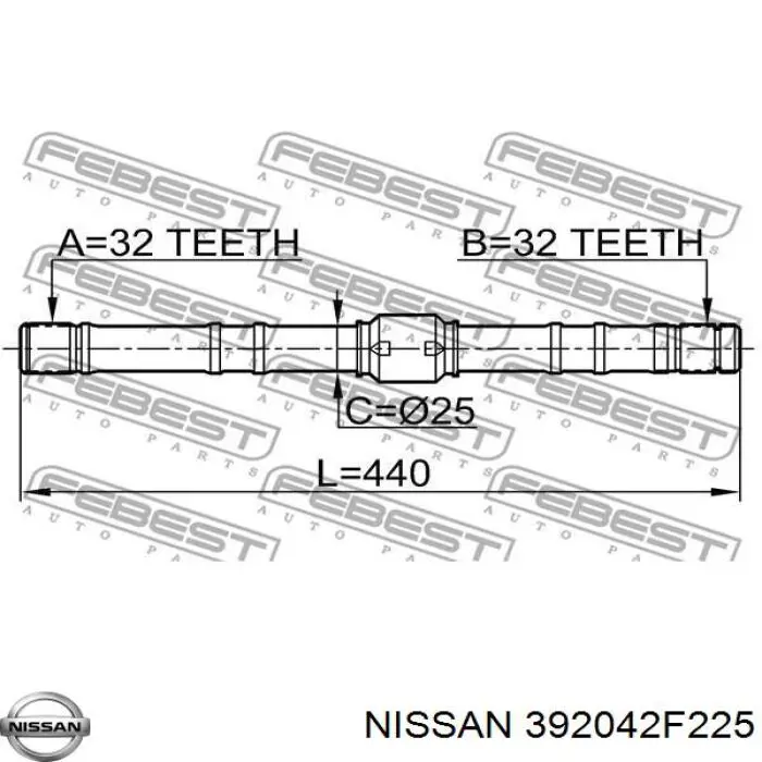 Шарнир привода внутренний Nissan/Infiniti 392042F225 цена, от 104.18 USD