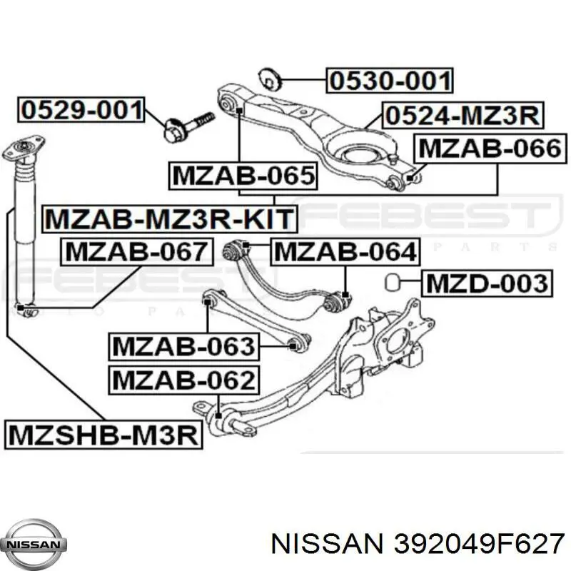 Шарнир угловых скоростей внутренний передний Nissan/Infiniti 392049F627 цена, от 441.33 USD