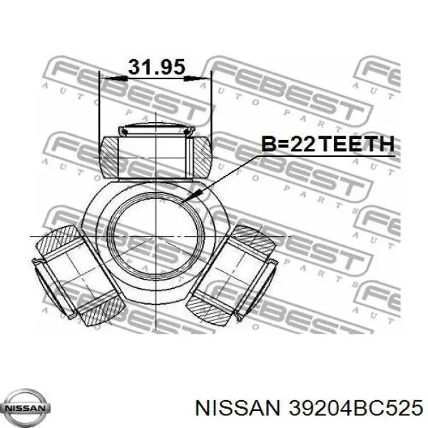 39204BC525 Nissan полуось (привод передняя правая)