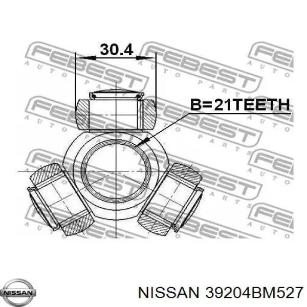39204BM527 Nissan полуось (привод передняя правая)