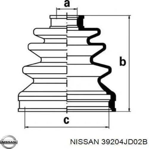 Полуось (привод) передняя левая 39204JD02B Nissan