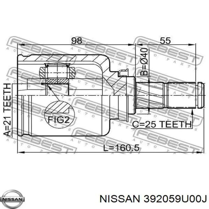 Привод передний левый Nissan/Infiniti 392059U00J цена, от 45.20 USD
