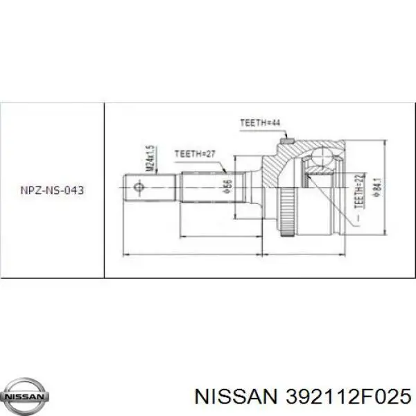 Граната колесная Nissan/Infiniti 392112F025 цена, от 27.93 USD