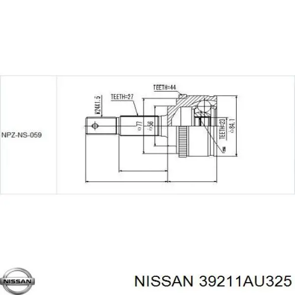 39211AU325 Nissan шрус наружный передний