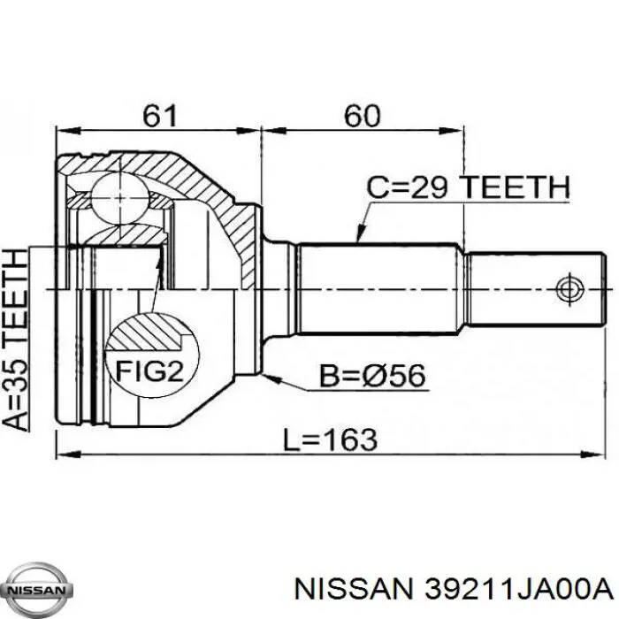 Граната колесная Nissan/Infiniti 39211JA00A цена, от 32.20 USD