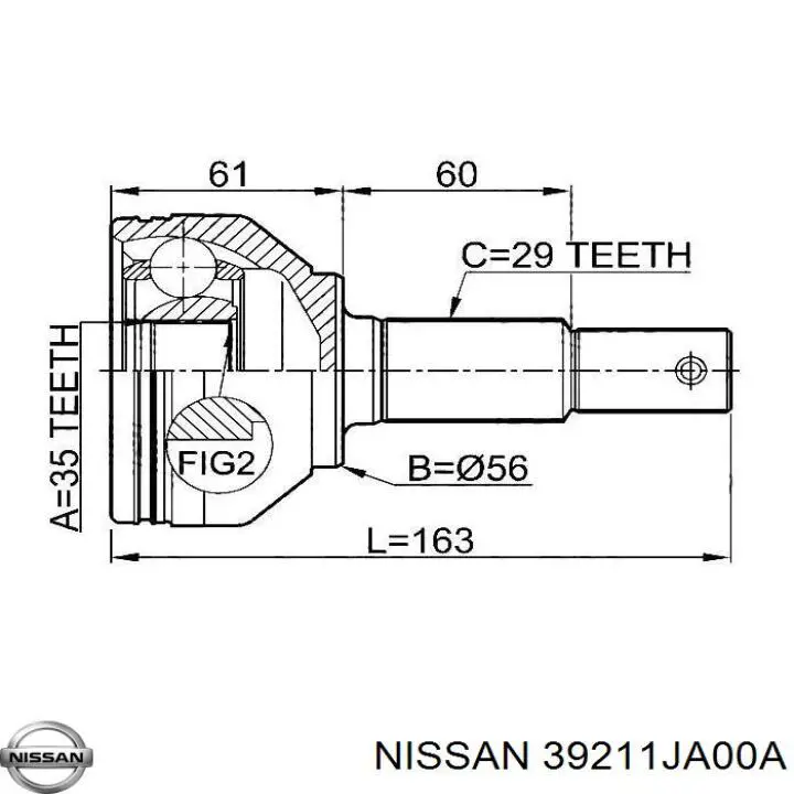Купить 39211JA00A Nissan/Infiniti Внешняя граната