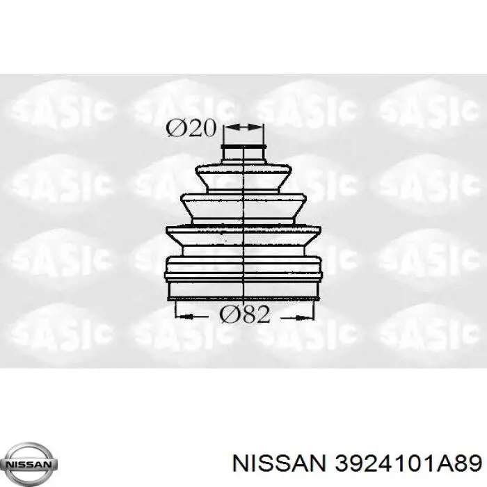 Пыльник шарнира угловых скоростей внутренний передний правый Nissan/Infiniti 3924101A89 цена, от 11.52 USD