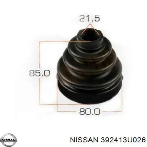 Пыльник ШРУСа передней полуоси наружный Nissan 392413U026