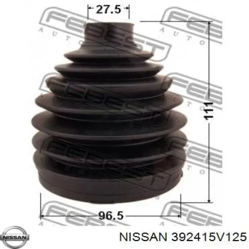 Чехол шруса Nissan/Infiniti 392415V125 цена, от 12.27 USD