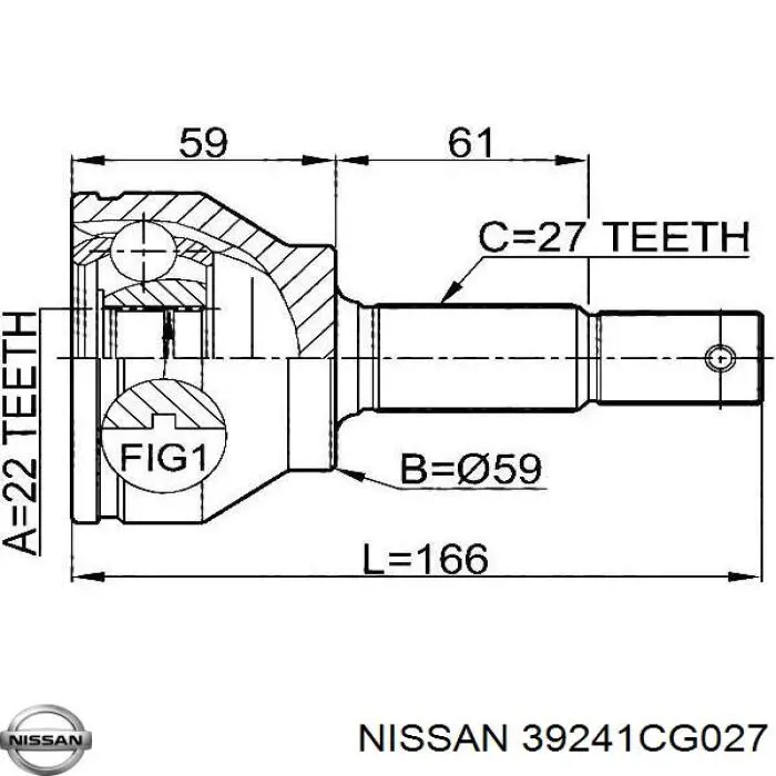 Пыльник ШРУСа передней полуоси наружный Nissan 39241CG027