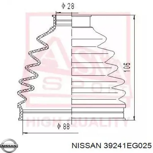 Купить 39241EG025 Nissan/Infiniti Пыльник ШРУСа задней полуоси наружный