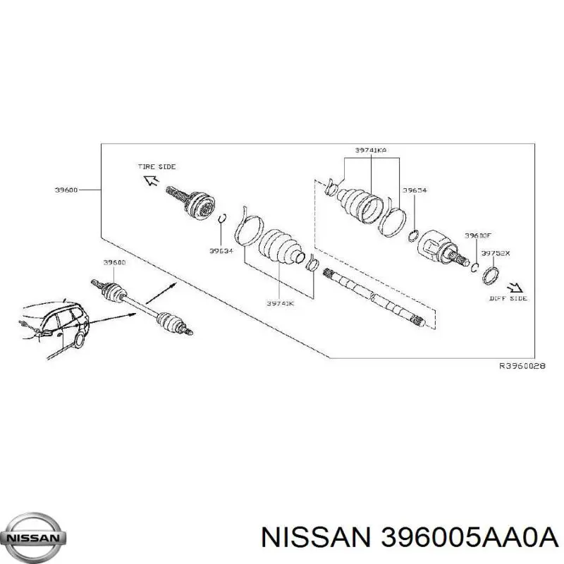 396005AA0A Nissan/Infiniti Привод задний