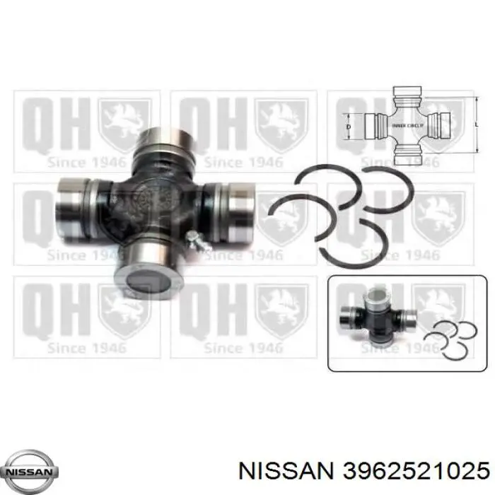 Купить 3962521025 Nissan/Infiniti Крестовина карданного вала заднего