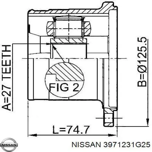 Пыльник шарнира угловых скоростей внутренний передний Nissan/Infiniti 3971231G25 цена, от 7.37 USD
