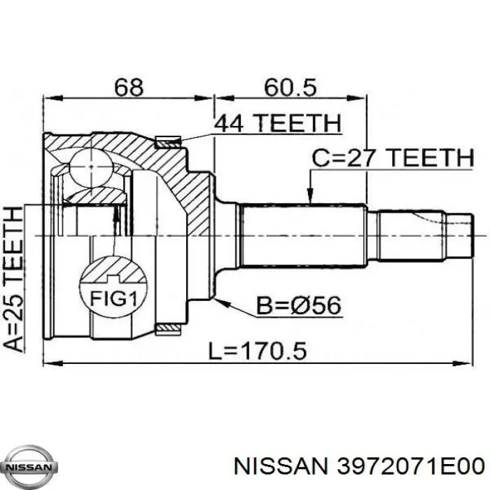 ШРУС внутренний, тришиб/трипод/трипоид на Nissan Bluebird T72 , T12