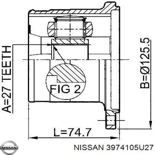 Купить 3974105U27 Nissan/Infiniti Пыльник гранаты внутренний, передней полуоси