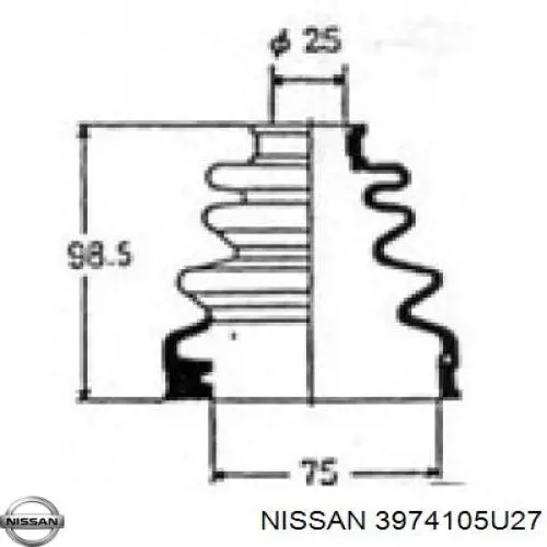Пыльник ШРУСа внутренний 3974105U86 Nissan/Infiniti