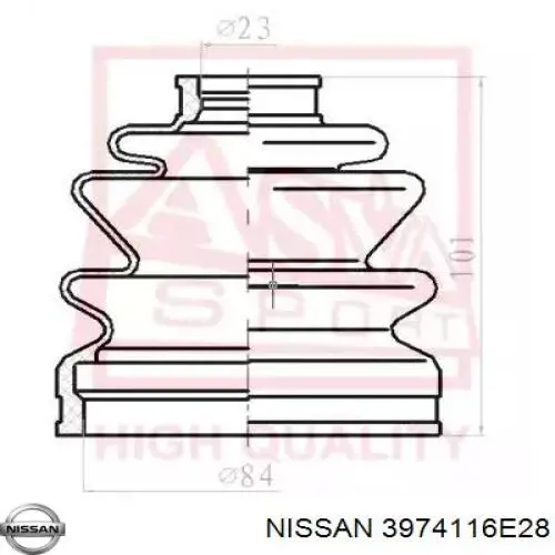 Купить 3974116E28 Nissan/Infiniti Пыльник гранаты внутренний, передней полуоси