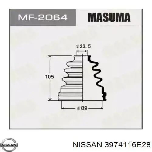 Пыльник шарнира угловых скоростей внутренний передний Nissan/Infiniti 3974116E28 цена, от 6.44 USD