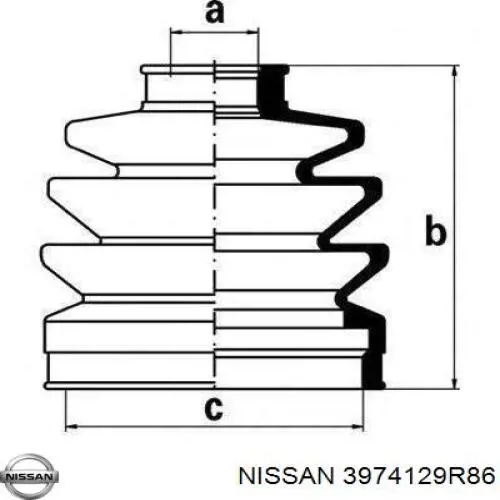 3974129R86 Nissan пыльник шруса передней полуоси внутренний