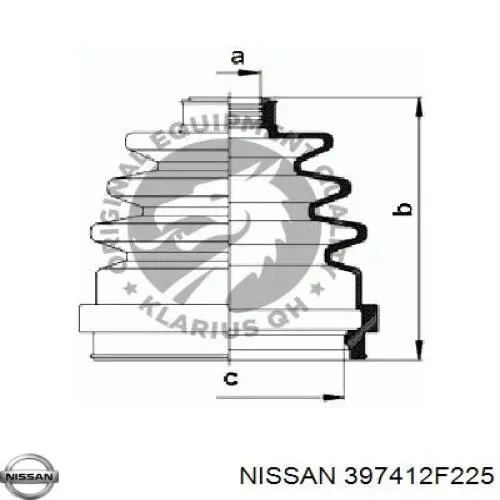 Пыльник ШРУСа внутренний, правый Nissan/Infiniti 3974171J26