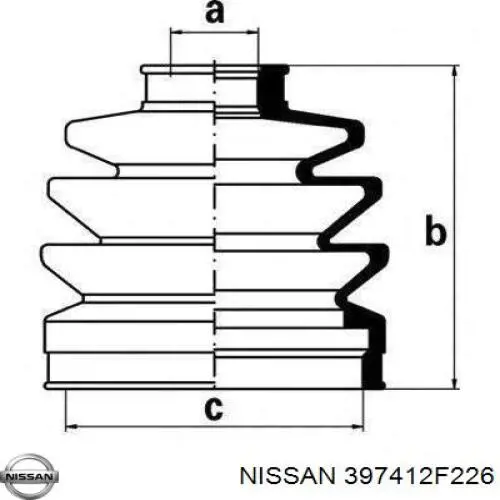 Купить 397412F226 Nissan/Infiniti Пыльник гранаты внутренний, передней полуоси