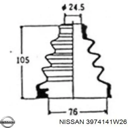 Купить 3974141W26 Nissan/Infiniti Пыльник гранаты внутренний, передней полуоси