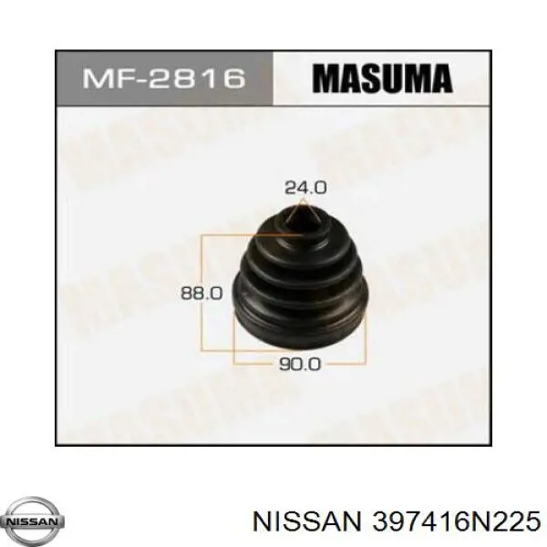 Купить 397416N225 Nissan/Infiniti Пыльник ШРУСа внутренний, передней полуоси, правый