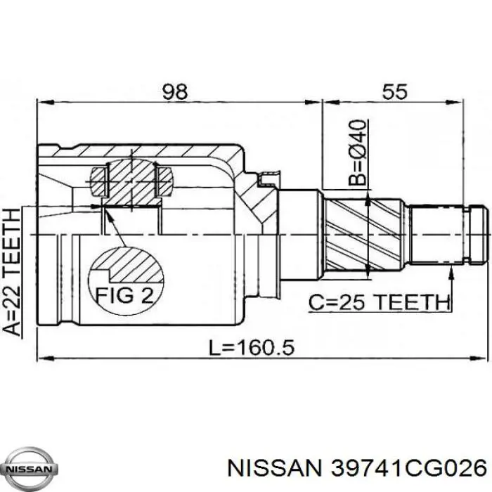 Пыльник ШРУСа передней полуоси внутренний правый NISSAN 39741CG026