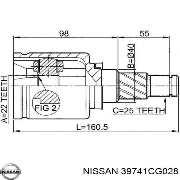 Пыльник ШРУСа передней полуоси внутренний правый Nissan 39741CG028